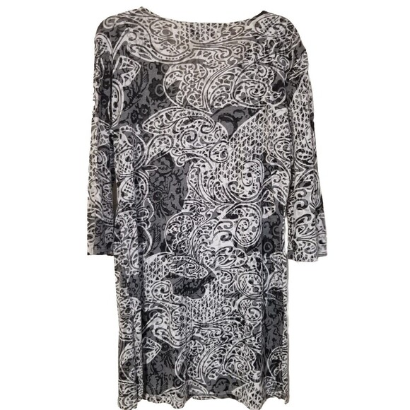 J Valdi Cover Up Womens Black White Printed Lace Up Swimsuit Tunic S/Med - Picture 2 of 3